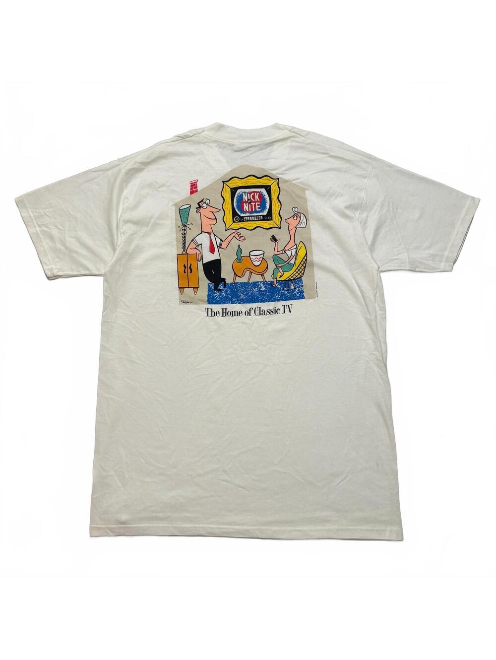 VTG 90's Nick at Nite The Home of Classic TV Cartoon Graphic T-Shirt White M